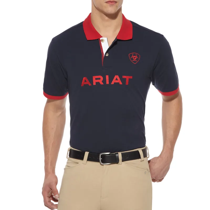 Ariat Mens Team Logo Polo Shirt - Navy 